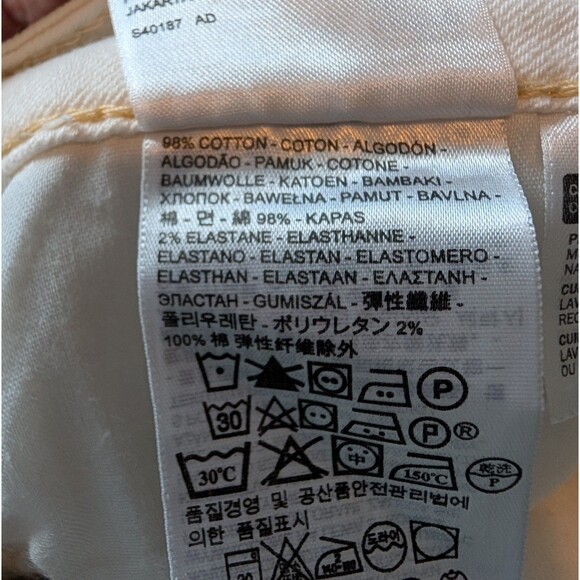 Levi's Capri Jeans Size 6 Straight Leg Off White Cream Stretch Flap Pockets - Picture 7 of 12